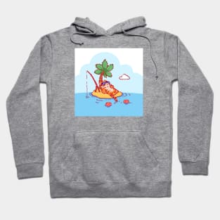 Tiger fishing (background) Hoodie